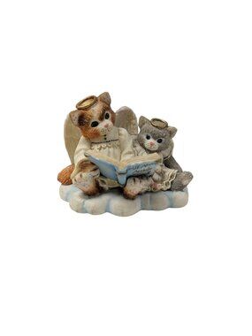 Vintage 1995 Enesco Calico Kittens All About Angels Cats in Heaven Figurine